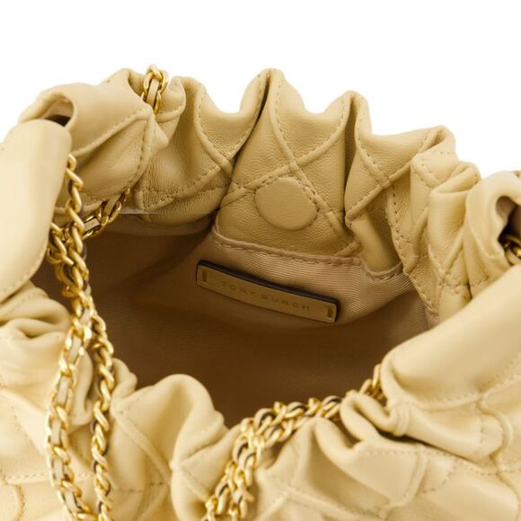 Fleming Mini Shoulder Bag - Tory Burch - Leather - Beige - Picture 4 of 4